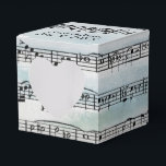 Caixinha De Lembrancinhas Partitura de casamento em aquarela<br><div class="desc">Composição musical em fundo abstrato de aquarela para casamento</div>