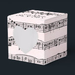 Caixinha De Lembrancinhas Partitura de casamento em rosa bege<br><div class="desc">Composição musical em fundo de rosa bege para casamento</div>