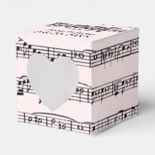 Caixinha De Lembrancinhas Partitura de casamento em rosa bege