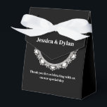 Caixinha De Lembrancinhas Party Treat Favor Box<br><div class="desc">This party favor box is shown in an elegant black and white color with a diamond sparkle accent in the front center.
Customize this item and change the sample text to yours with this template.
Tip: Just add your great treats and add some festive ribbon.</div>