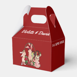 Caixinha De Lembrancinhas Páscoa Brunch Floral Crown Bunny Family Watercolor