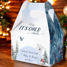 Caixinha De Lembrancinhas Pássaro Vermelho Do Urso Frio De Inverno