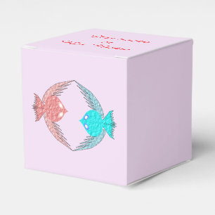 Caixinha De Lembrancinhas Pássaros de Amor, Cor-de-Rosa e Azul, são Person