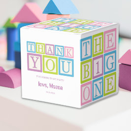 Caixinha De Lembrancinhas Pastel Blocks The Big One Thank You