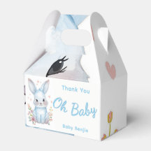 Pastel Blue Baby Shower Cute Bunny Party Treat Box