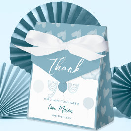 Caixinha De Lembrancinhas Pastel Blue Balloon & Cloud Boy Birthday