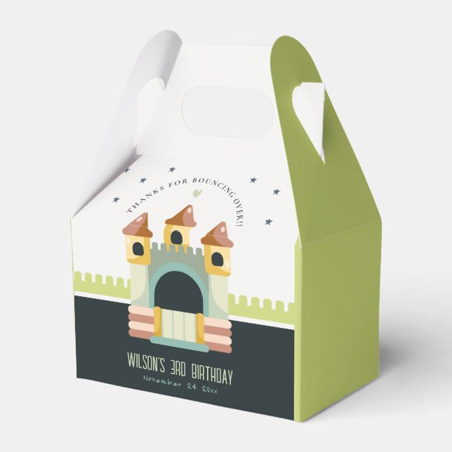 Caixinha De Lembrancinhas Pastel Jumping Castle Jump & Play Aniversário de c (Frente)