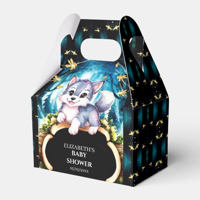 Caixinha De Lembrancinhas Pastel Little Wolf Chá de fraldas (Frente)