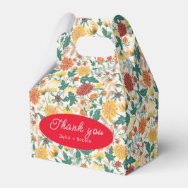 Caixinha De Lembrancinhas Pastel Orange Yellow Primavera Dahlia Flores Casam