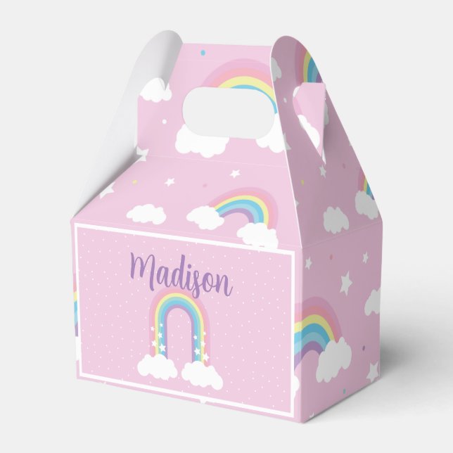 Caixinha De Lembrancinhas Pastel Rainbow Pink Favor Box (Frente)