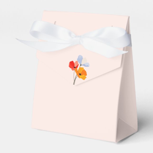 Caixinha De Lembrancinhas Pastel rosa com papagaios de Verão Negros (Frente)