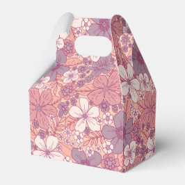 Caixinha De Lembrancinhas Pastel Rosa e Púrpura Floral