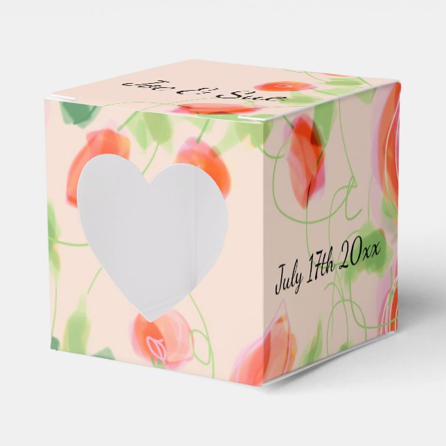 Caixinha De Lembrancinhas Pastel Rosa Floral (Frente)