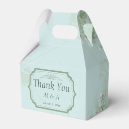 Caixinha De Lembrancinhas Pastel Teal White Flowers Casamento