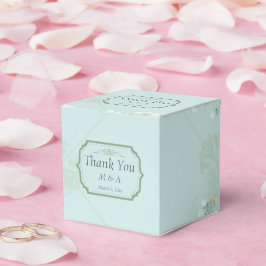 Caixinha De Lembrancinhas Pastel Teal White Flowers Casamento