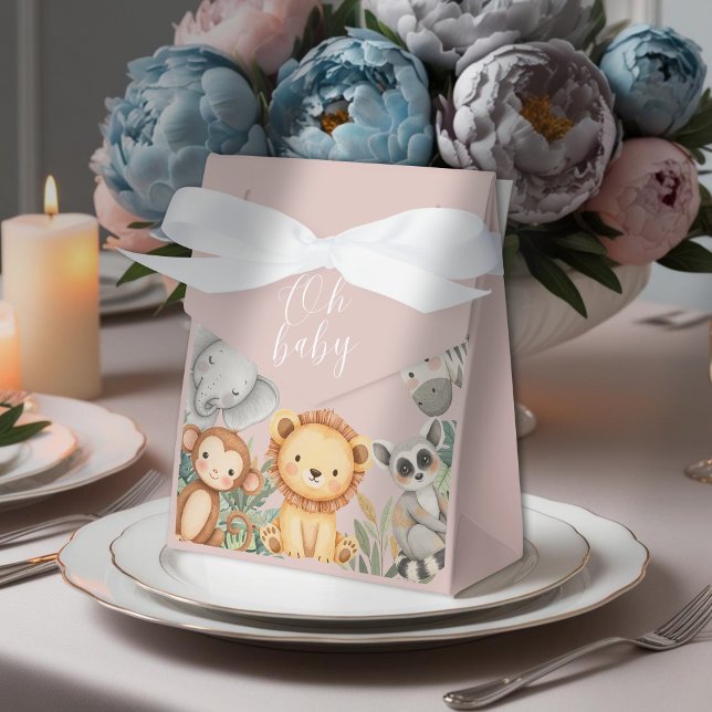 Caixinha De Lembrancinhas Pastel Tropical Chá de fraldas Selle Safari Animai (Criador carregado)