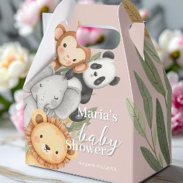 Caixinha De Lembrancinhas Pastel Tropical Chá de fraldas Selle Safari Animai