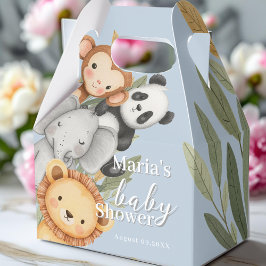 Caixinha De Lembrancinhas Pastel Tropical Chá de fraldas Selle Safari Animai