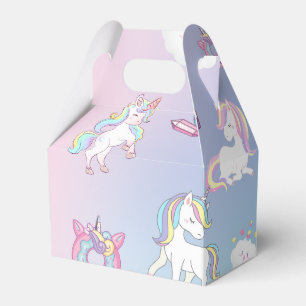 Caixinha De Lembrancinhas Pastor de Cama de Aquarela Unicorns Rosquinha Arco