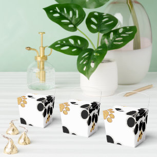 Caixinha De Lembrancinhas Pata de cão preta e castanha branca