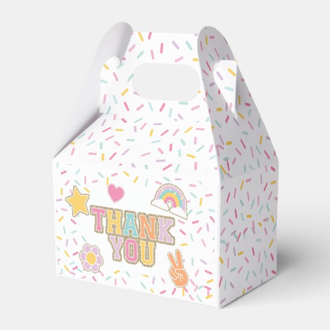 Caixinha De Lembrancinhas Patch Preppy Obrigado Aniversário (Frente)