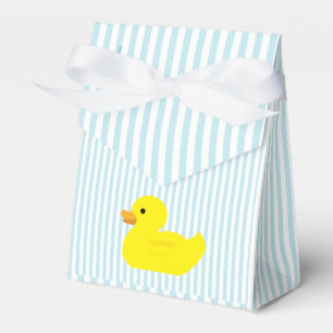 Caixinha De Lembrancinhas Pato de Borracha Azul Listrado Elegante