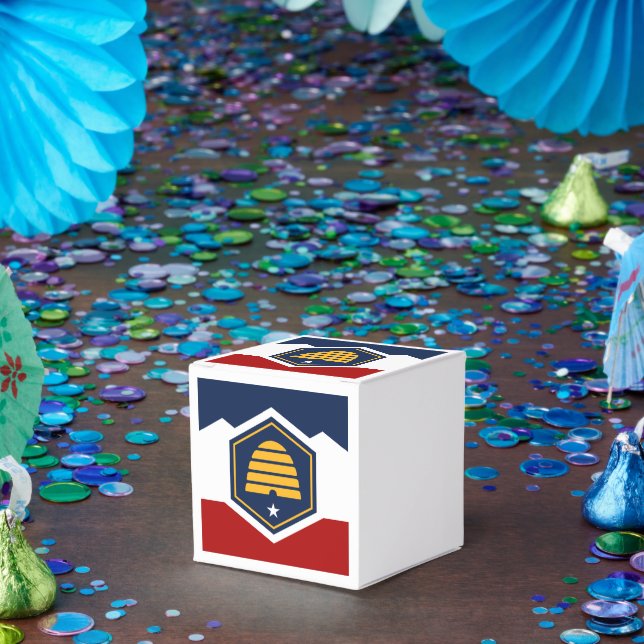 Caixinha De Lembrancinhas Patriotic favor box with Flag of Utah, USA (Festa)