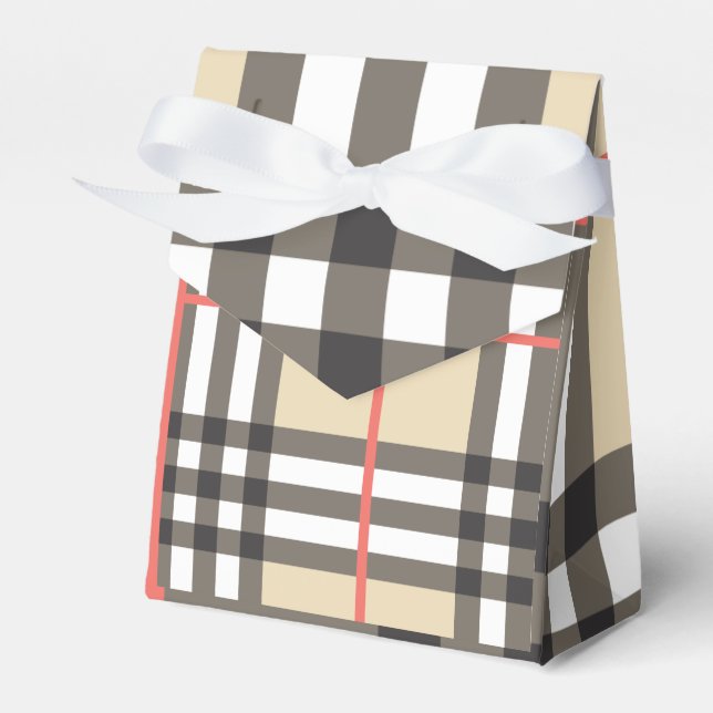 Caixinha De Lembrancinhas Patterno Na moda da Moda Geométrica Escocesa (Frente)