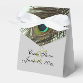 Caixinha De Lembrancinhas Pavock Feather Bride e Groom Favor Box