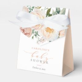 Caixinha De Lembrancinhas Peach Floral Baby In Bloom Girl Chá de fraldas