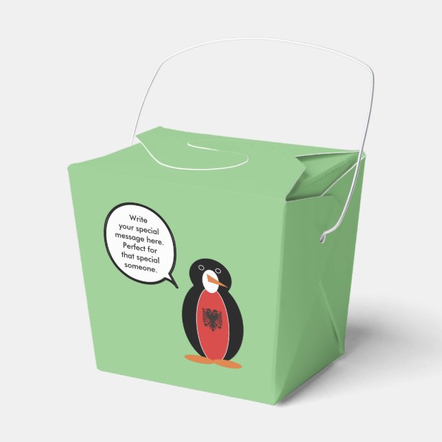 Caixinha De Lembrancinhas Penguin Albanian Flag Talks (Frente)