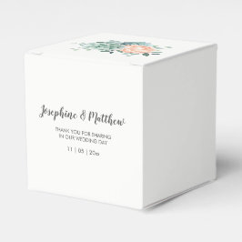 Caixinha De Lembrancinhas Peony Succulents Floral Watercolor Casamento