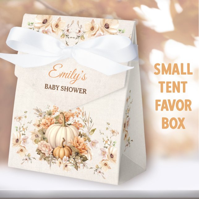 Caixinha De Lembrancinhas Pequena Abóbora No Caminho Chá de fraldas Pequeno  (Little Pumpkin Rustic Small Tent Favor Boxes - You can choose from 2 sizes of these tent favor boxes)