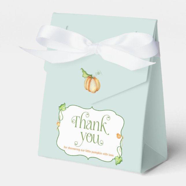 Caixinha De Lembrancinhas Pequena Abóbora no Caminho do Chá de fraldas (Frente)