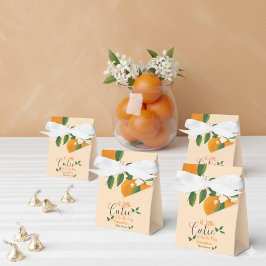 Caixinha De Lembrancinhas Pequena Cutie No Caminho Do Chá de fraldas Laranja