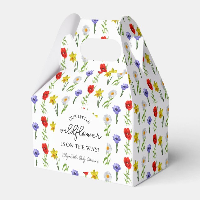 Caixinha De Lembrancinhas Pequeno Chá de fraldas de flor selvagem (Frente)