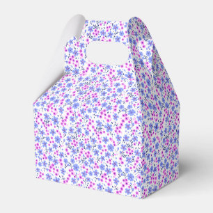 Caixinha De Lembrancinhas Pequeno padrão floral branco azul rosa fofo