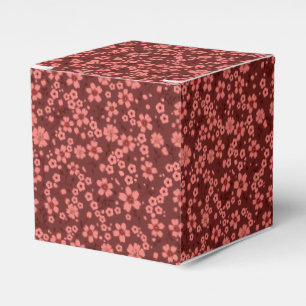 Caixinha De Lembrancinhas Pequeno padrão floral vermelho magenta creme fofo