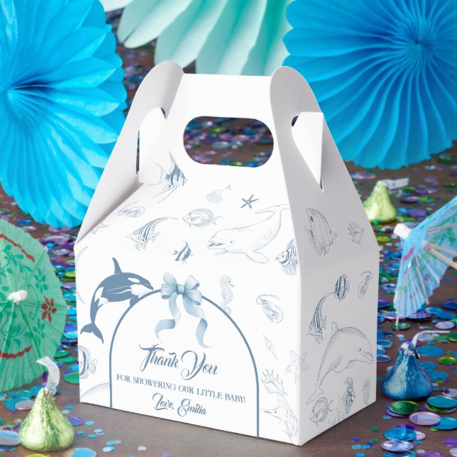 Caixinha De Lembrancinhas Pequenos Tesouros Chás de Bebê Oceano (Festa)