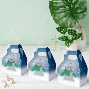 Caixinha De Lembrancinhas Personagem adorável de boneco de neve de Natal do 