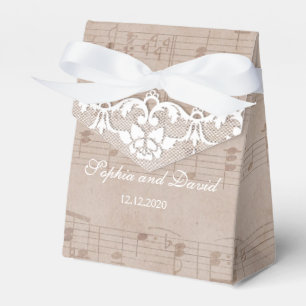 Caixinha De Lembrancinhas Personalização de Casamento de Folha de Música