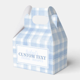 Caixinha De Lembrancinhas Personalizado Obrigado Azul Gingham Watercolor