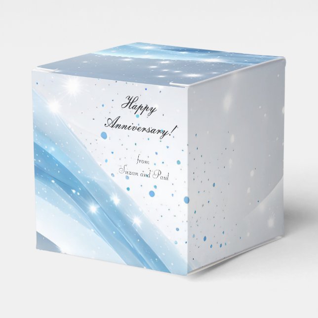Caixinha De Lembrancinhas Personalized Blue Anniversary Gift Box  (Frente)