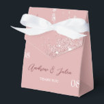 Caixinha De Lembrancinhas Personalized Elegant Glitter Monogram Favor Box<br><div class="desc">Elegant Rosy Glitter Favor Box. You can change the text as you desire</div>