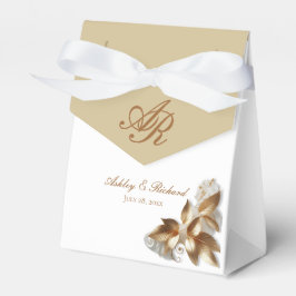 Caixinha De Lembrancinhas Personalized Gold Botanical Wedding