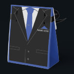 Caixinha De Lembrancinhas Personalized Name Text Black Suit Tie Gift Box<br><div class="desc">Personalized Elegant Black Suit with Blue Necktie MIGNED Design Your Gift Boxes - Add Your Name / Text with Customization tool ! Choose font / size / color ! Good Luck - Be Happy :)</div>