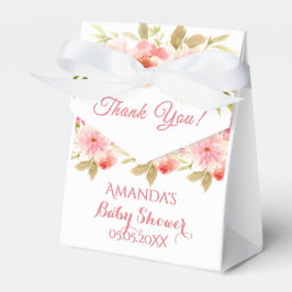 Caixinha De Lembrancinhas Pêssego coral dahlia flores chá de fraldas obrigad