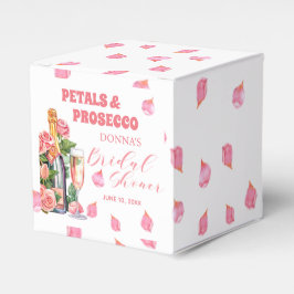 Caixinha De Lembrancinhas Pétalas e Garrafa de Prosecco e Rosas Chá de Noiva