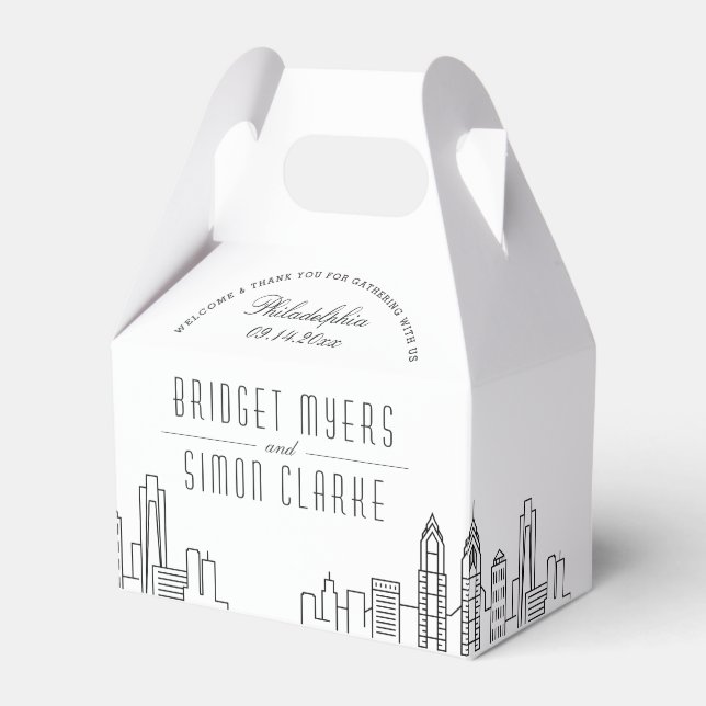 Caixinha De Lembrancinhas Philadelphia Wedding Favor Box (Frente)