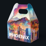 Caixinha De Lembrancinhas Phoenix Skyline Abstrato Art<br><div class="desc">Adicione um toque moderno ao seu evento com esta caixa de favoritos com a arte do horizonte de abstrato Phoenix. Perfeito para casamentos,  festas ou presentes corporativos.</div>